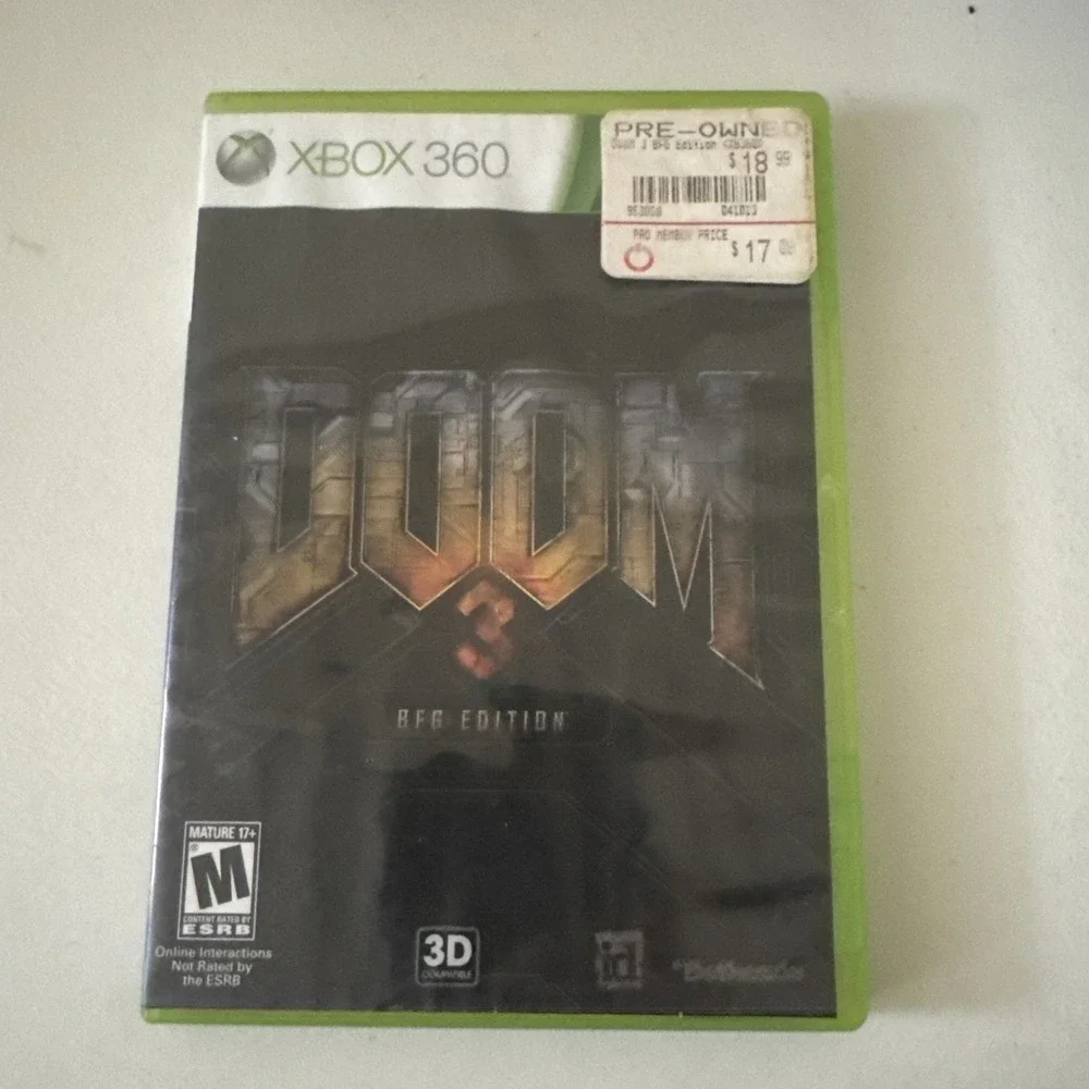 Doom 3 BFG Edition Xbox 360 Xbox One Backward Compatible Case Disc